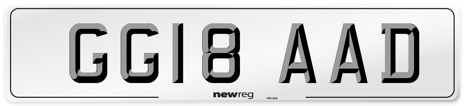 GG18 AAD Number Plate from New Reg